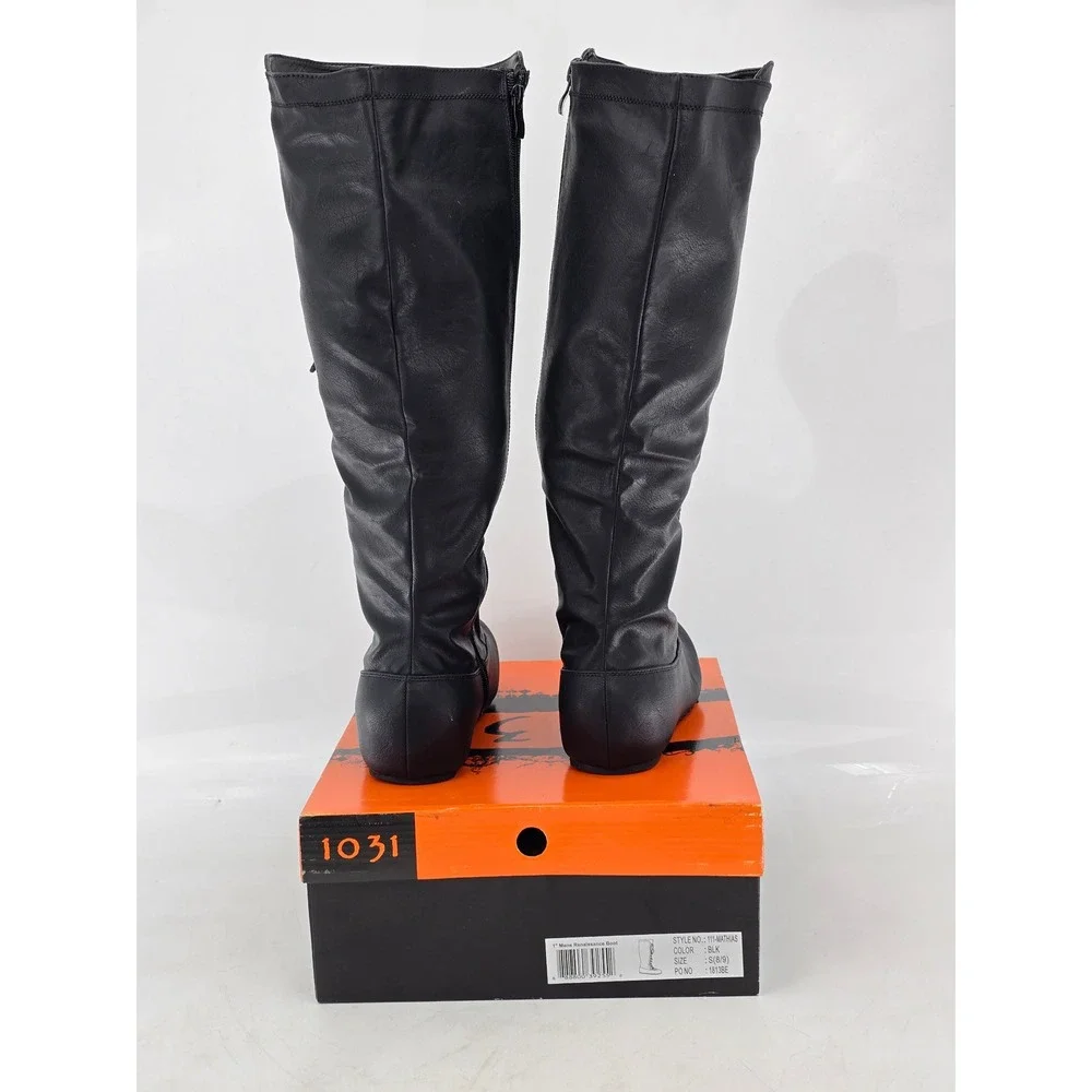 1031 by Ellie Renaissance Boot Mens S 8-9 Black Lace Up Knee High - New